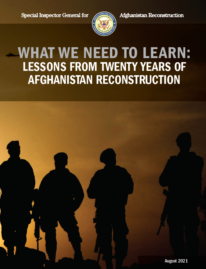 SIGARHQ's tweet photo. SIGAR’s new Lessons Learned report, What We Need to Learn: Lessons from Twenty Years of #Afghanistan Reconstruction, examines the past two decades of the U.S. reconstruction effort in Afghanistan
https://t.co/59SOd9qCML https://t.co/iPeZtok50Q