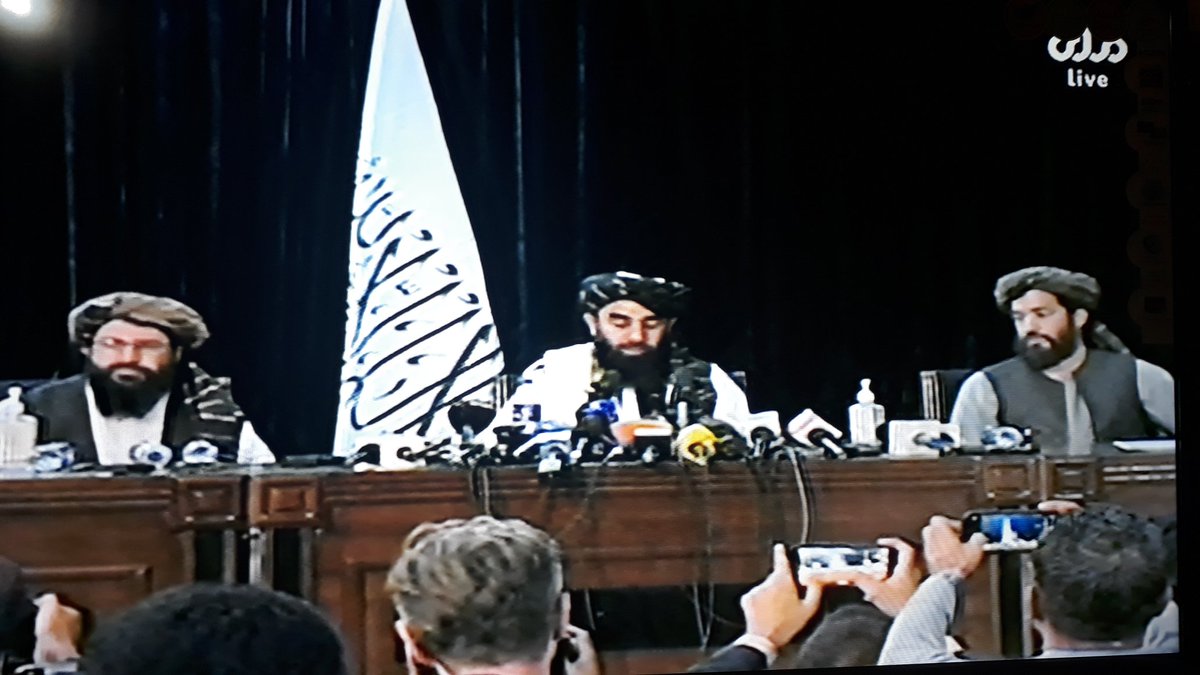 SajadMohammad19's tweet image. Watching live the first press conferance of @Zabehulah_M33 Taliban&apos;s spokesperson in #Kabul