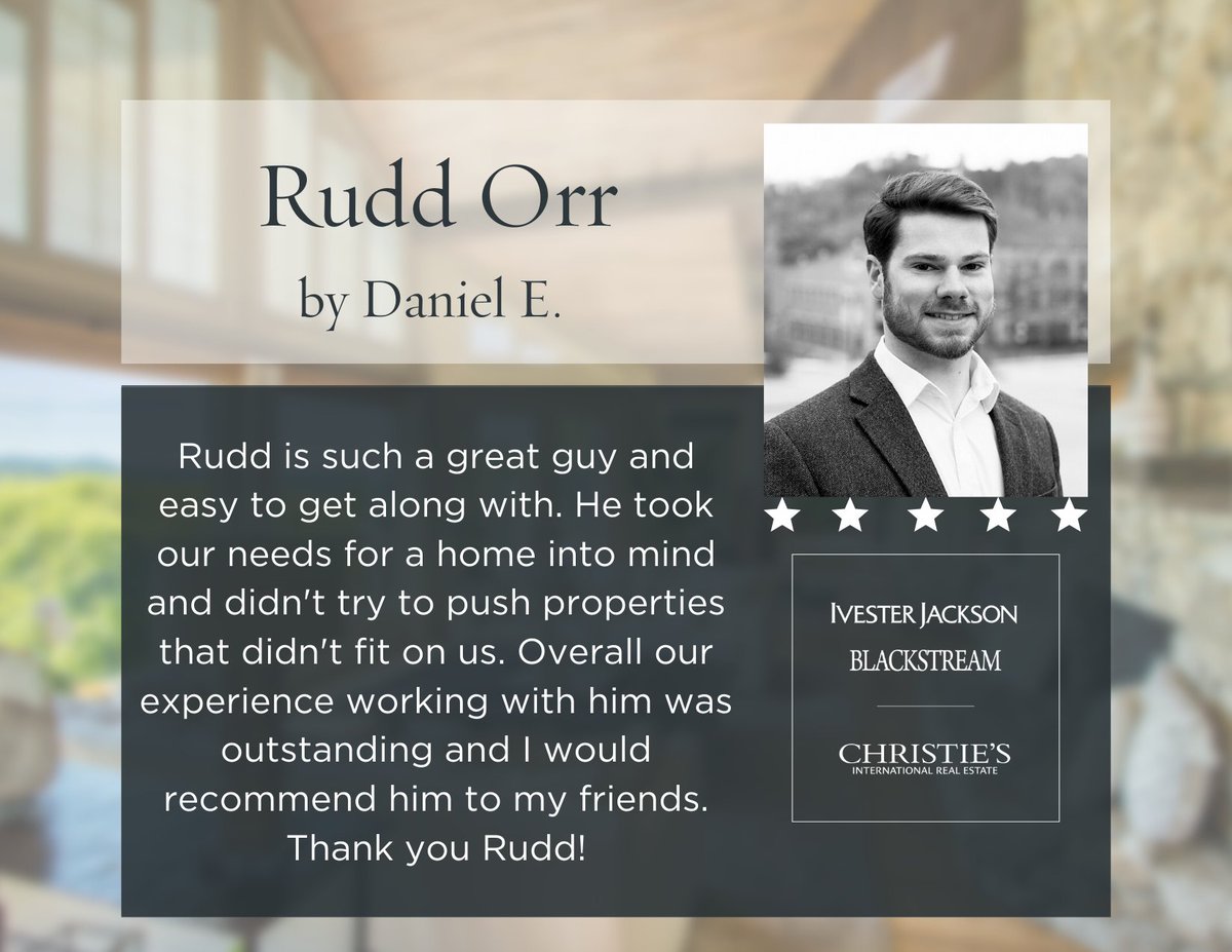 ijblackstream's tweet photo. "He took our needs for a home into mind and didn't try to push properties that didn't fit on us."

⭐️⭐️⭐️⭐️⭐️ | Rudd Orr
#testimonialtuesday https://t.co/V4DXPEiPeF