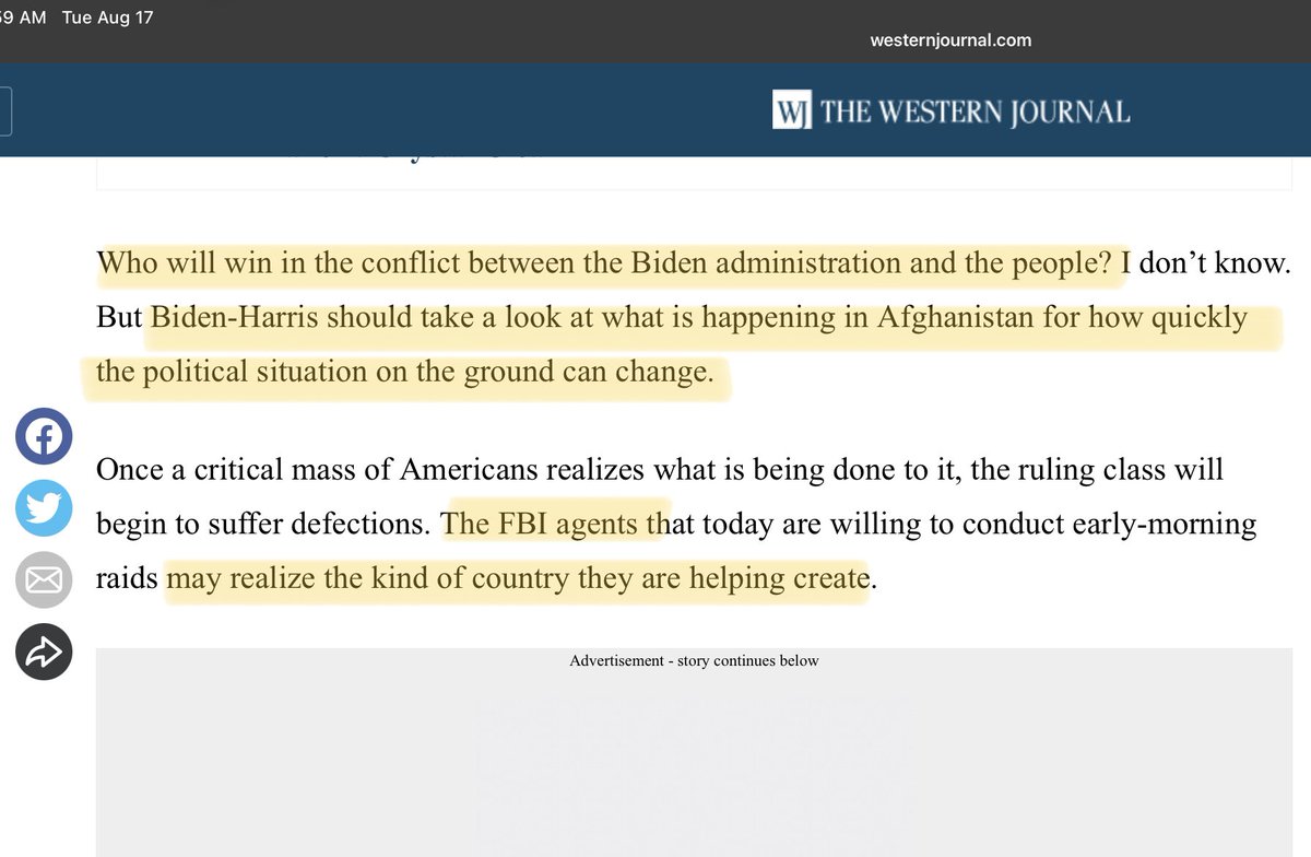 jimstewartson's tweet photo. Here Flynn is directly threatening a military coup of the United States saying we “should look at … Afghanistan for how quickly the political situation on the ground can change.”

Then he encourages FBI agents to quit. https://t.co/HGcxQoWjQV