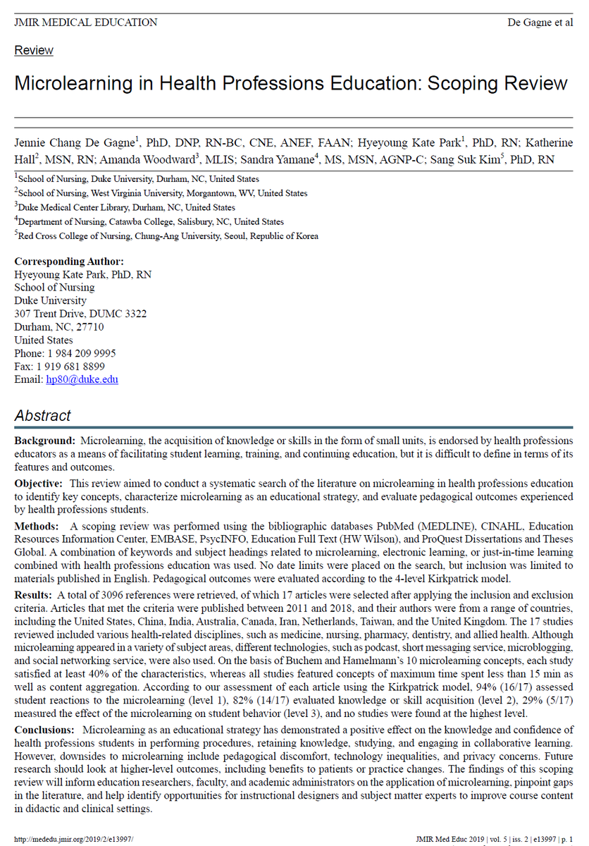 TennysonDNP's tweet photo. We're still learning about #microlearning, but evidence so far points to

💥effective learning
💥enhanced retention
💥increased learner satisfaction

Read these papers to learn more👇

9/10 https://t.co/tP6HbURqIV