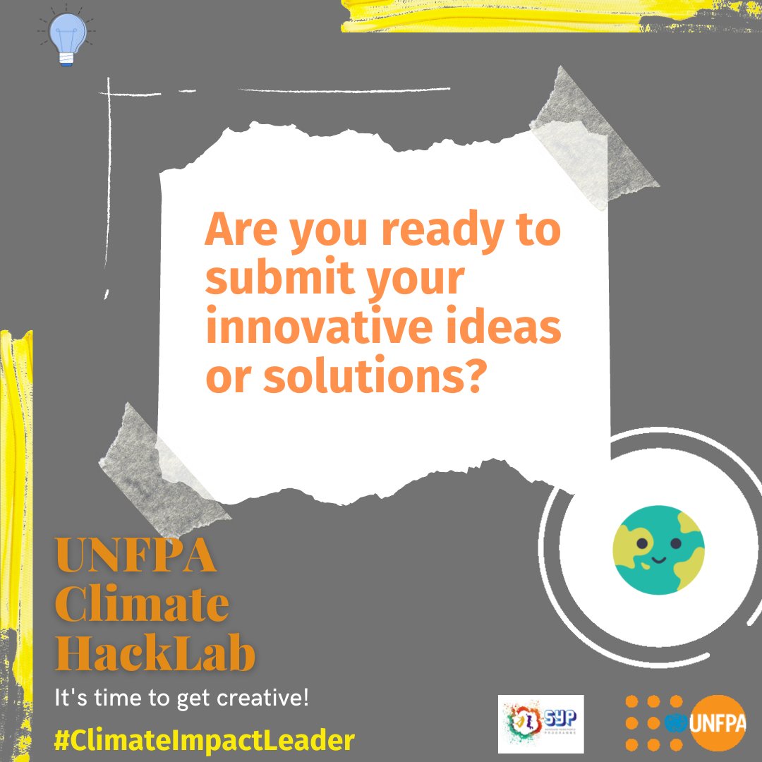 UNFPA_ESARO's tweet photo. Young social #innovators have the potential to be #gamechangers for a sustainable #greenplanet that protects the wellbeing of all.
#UNFPAHackLab project is ready to receive creative ideas from young social innovators. Become a #ClimateImpactLeader
👉🏾https://t.co/t4wu9VRmXc https://t.co/1Pt3oLUZw4