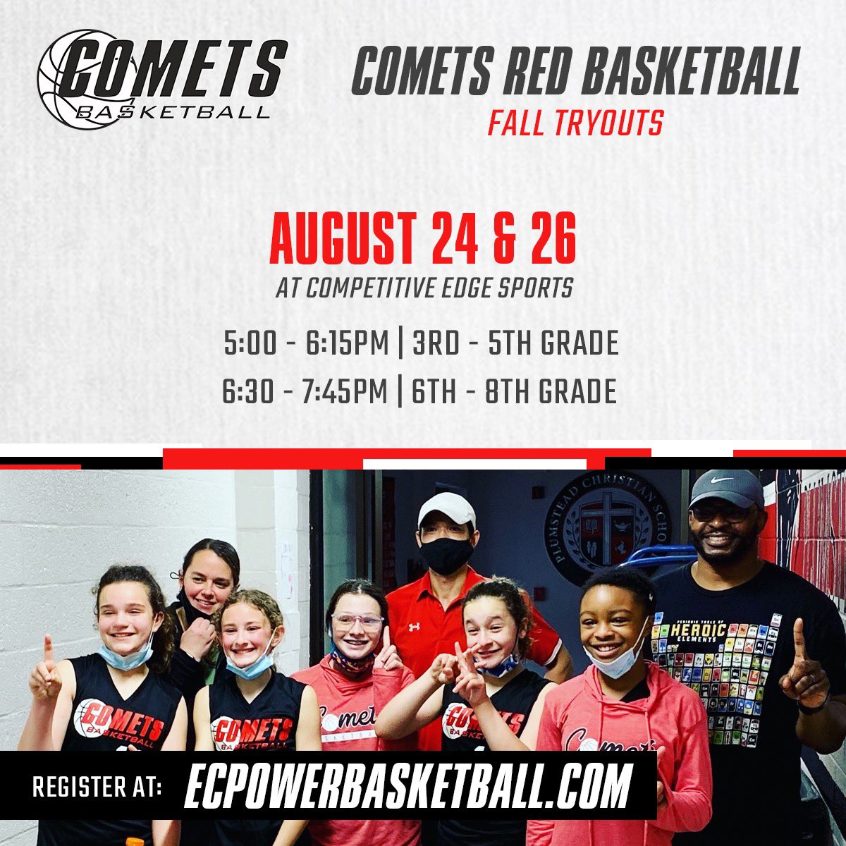 comets_red's tweet image. Last call for Comets Red Tryouts! Register now, link in bio! #cometsred