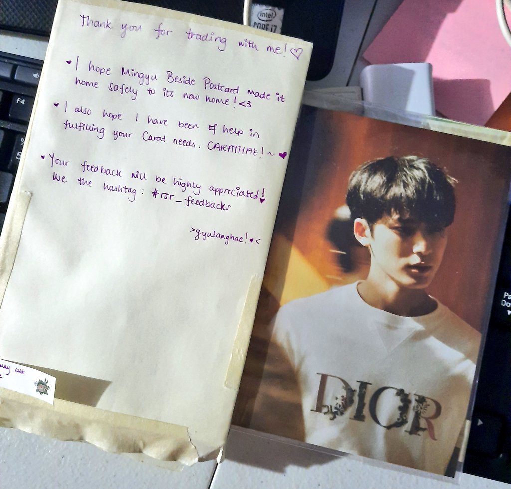 rosecoloredcart's tweet photo. yayyy #madzgets another mingyu mail (not a purchase tho ๐) thank you so much for trading with meee @roserenity_13 one mingyu papel off my list ๐๐ #rsr_feedbacks https://t.co/HX5Eh8VI5L