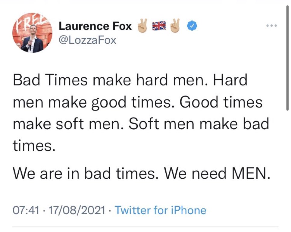 JaneyGodley's tweet photo. I am from the east end of Glasgow, I know hard men, they would use Lawrence Fox’s ribs to open their beer bottles as he yammered on about “hard men” 
“Aye son, Eton must have been hard for you, all that fuckjng cravat tying takes it oot of you” https://t.co/wwDcvvg5eb