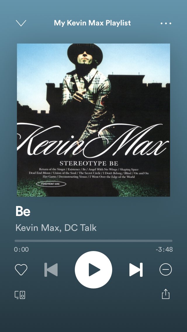 Happy Birthday to Kevin Max. Listening to one of my favorite songs. 