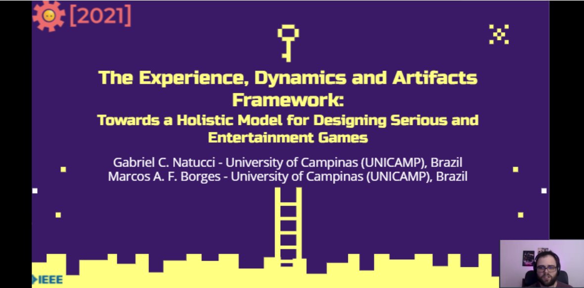 gctucci's tweet photo. Just finished presenting our EDA framework for game design at @ieee_cog 
Amazing sessions and peer presentations so far!

#gamedesign #PhD #research https://t.co/9XahFUnIzQ