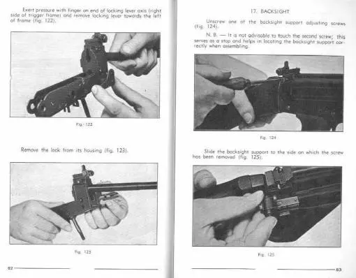 FN FAL 매뉴얼은 흑백 인쇄된 사진이라 보기가 좀 그렇네. 조작 단계별로 설명이야 잘 해놨겠지만... 