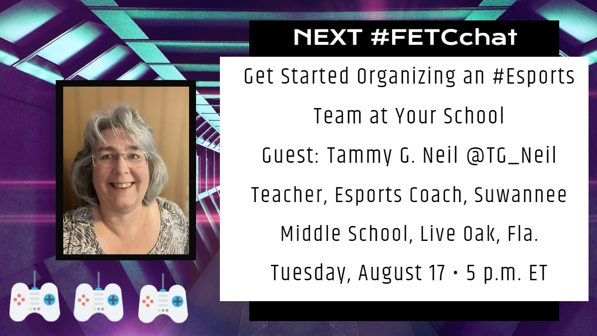 Jennifer Womble →#FETC Jan. 11-14, 2026 (@jenwomble) on Twitter photo <a href="/ladeidiomas/">Jimena 🇪🇸🇬🇧🇩🇪🇫🇷🇮🇹🇧🇷🇷🇺🦩</a> <a href="/Toriaclaire/">Toria Bono FCCT</a> <a href="/Tara_Desiderio/">Tara</a> @MagicPantsJones <a href="/PaulONeill1972/">Paul O'Neill</a> Thanks for sharing our #FETCchat today!
Join us for a great conversation w/ <a href="/TG_Neil/">Tammy G. Neil 🎮🎮🎮</a> about how to start an #esports team!
Districts can use #ESSER funds to purchase everything needed now!
Engage students with an #SEL friendly game-based activity to build relationships & skills. <a href="/ladeidiomas/">Jimena 🇪🇸🇬🇧🇩🇪🇫🇷🇮🇹🇧🇷🇷🇺🦩</a> <a href="/Toriaclaire/">Toria Bono FCCT</a> <a href="/Tara_Desiderio/">Tara</a> @MagicPantsJones <a href="/PaulONeill1972/">Paul O'Neill</a> Thanks for sharing our #FETCchat today!
Join us for a great conversation w/ <a href="/TG_Neil/">Tammy G. Neil 🎮🎮🎮</a> about how to start an #esports team!
Districts can use #ESSER funds to purchase everything needed now!
Engage students with an #SEL friendly game-based activity to build relationships & skills.