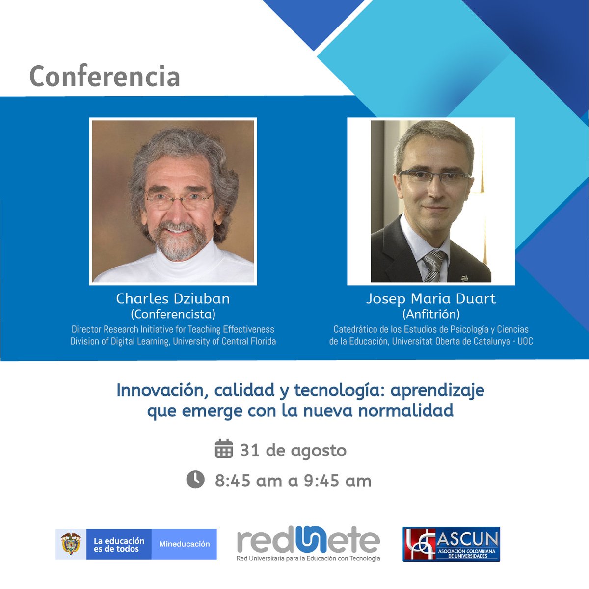 RedUneteCo's tweet photo. Innovación, calidad y tecnología: aprendizaje que emerge con la nueva normalidad.

Una de las conferencias que se darán durante la primer inmersión de EduC@teD 2021. ¡Agéndate!

📅 31 agosto

https://t.co/J13MbNNBug 

#Educated

@Mineducacion @ASCUN1 https://t.co/Nk4Yo0KQ56