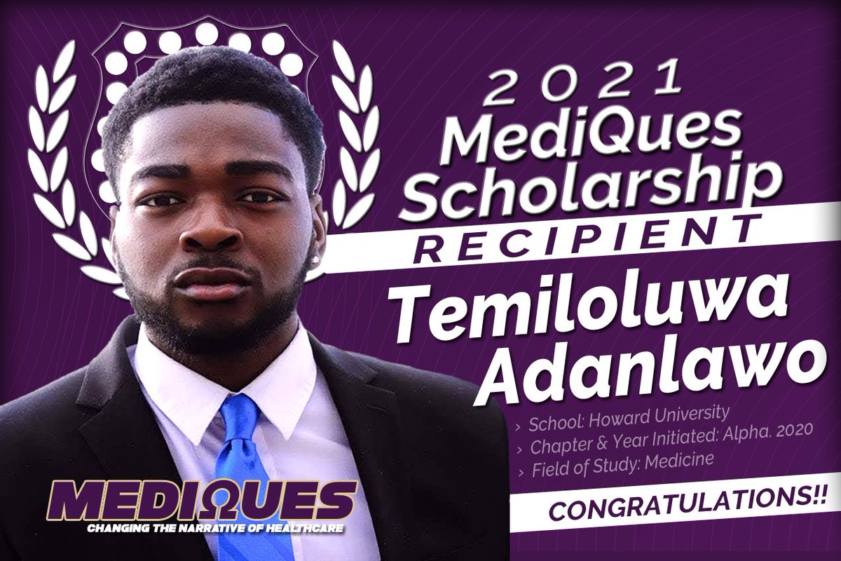 themediques's tweet image. Help us congratulate inaugural scholarship winner future Dr. @temiadan representing mother pearl @alphachapterques Bro. @temiadan is a native of Union, NJ.

Changing the narrative of medicine, ☝🏿 QUE at a time.
