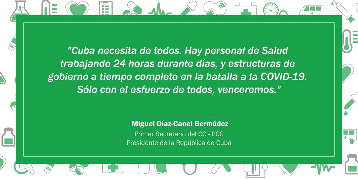En el enfrentamiento a la #COVID19 sigue siendo necesario hacer juntos, para ganar esta batalla de #CubaPorLaVida . A #Cuba , #PonleCorazón