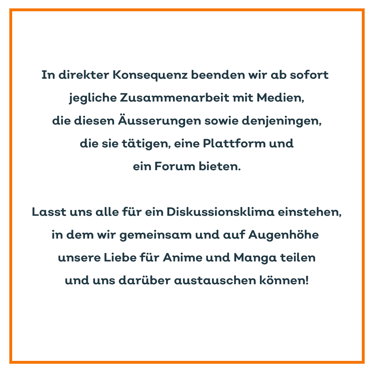 Ein kurzes Statement bezüglich der jüngsten Ereignisse