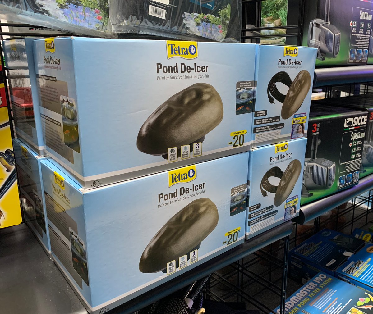 That time of year will be here before you know it❄️ Pick up one of these #pond de-icers in the shop! #koi #goldfish