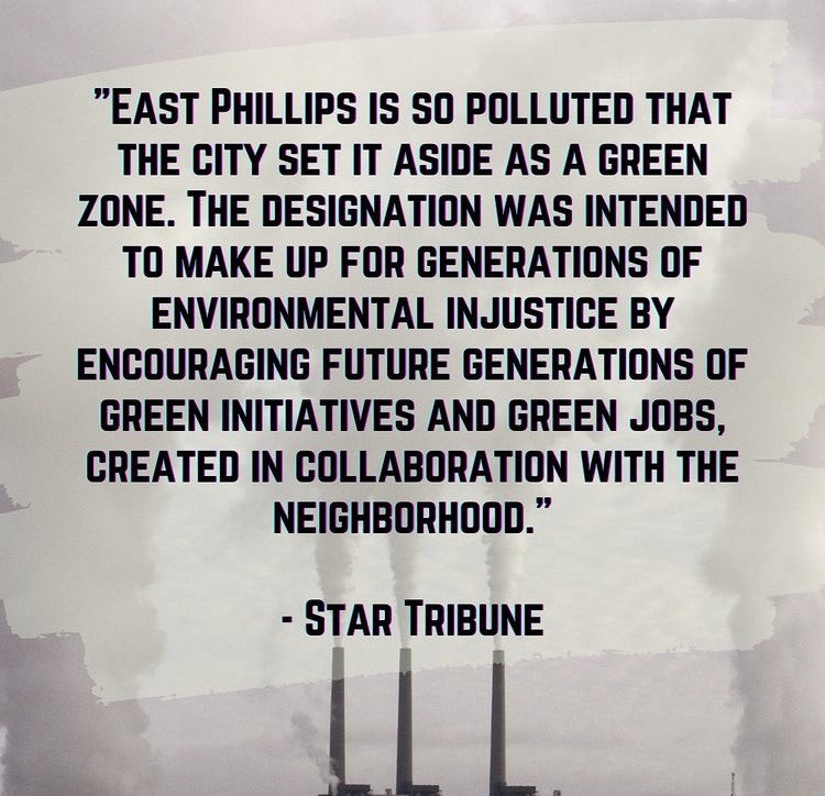 AnishinaabeFc's tweet photo. Tomorrow Minneapolis is voting to increase pollution in East Phillips. Please email city council and tell them to move the Hiawatha Expansion Project out of the community. https://t.co/bUXWjOYKxh