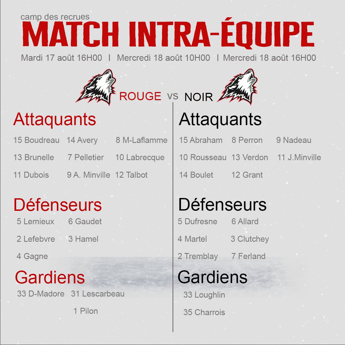HuskiesRn's tweet photo. Les matchs intra équipe, ça commence aujourd'hui! 🏒
L'entrée est gratuite et vous n'avez pas besoin de billets pour y assister🤩 https://t.co/eZtawZVX8g