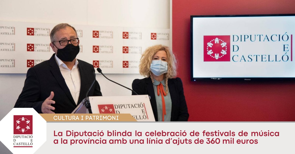 dipcas's tweet photo. 🎙 La Diputació prepara la creació d’una línia d’#ajudes per als grans #festivals musicals de la província de #Castelló perquè puguen pal·liar l’efecte de 2 anys de #pandèmia.
ℹ https://t.co/QV0A6UlIWx
#ReactivemTurisme https://t.co/7jCrmDVGu5