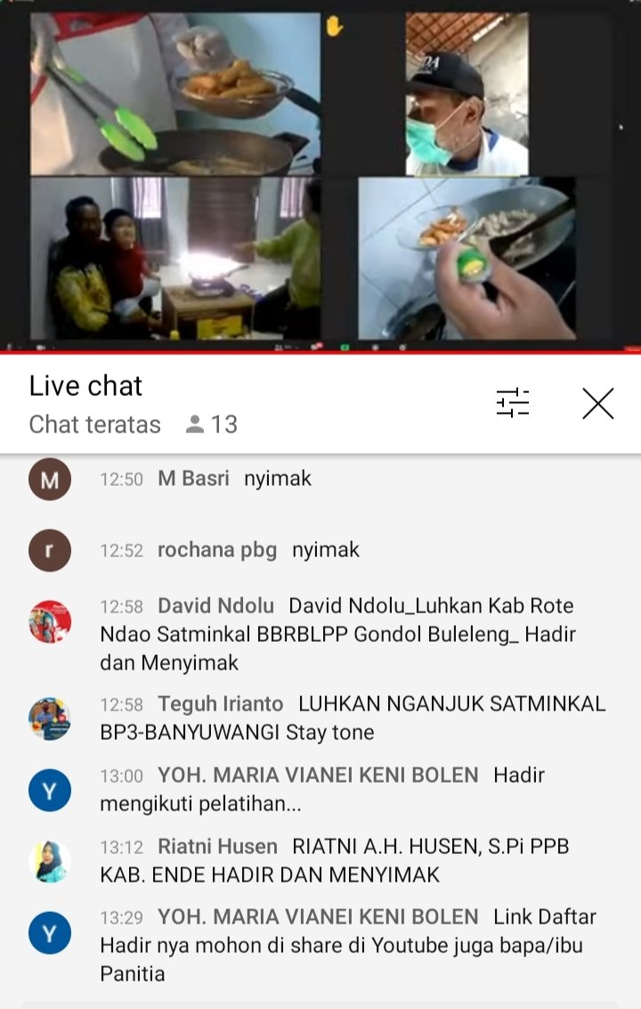 riatnichen's tweet photo. Selasa,17/08/2021, Riatni A.H. Husen, S.Pi, Luhkan Kabupaten Ende mengikuti Pelatihan Online Pembuatan Fish Churros edisi Memperingati HUT RI Ke-76 melalui live streaming youtube di TV Perikanan
#GiatLuhkanSatminkalGONDOL 
#kabende 
@puslatluhkp
@RISET_GONDOL
@brsdm_kp https://t.co/bMqg8S4ahs