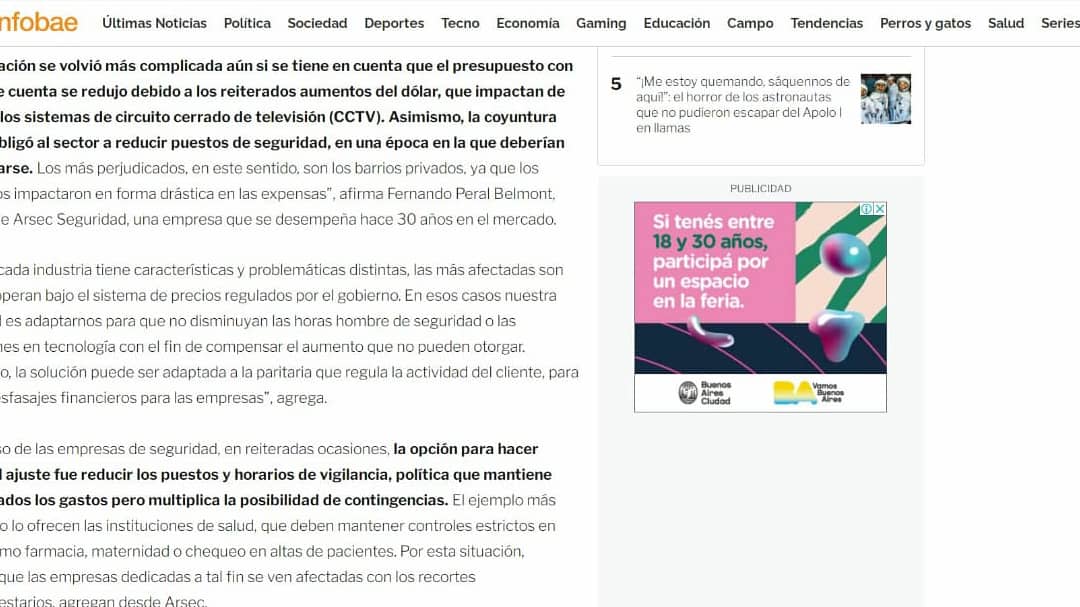 alfiescom's tweet photo. "El rol estratégico de las empresas de seguridad privada"  publicado hoy por INFOBAE con la participación y testimonio de ARSEC Seguridad Privada

@infobae
@arsecseguridad 

NOTA COMPLETA 
https://t.co/icDqErwfZ3 https://t.co/vPnCoYJoNc