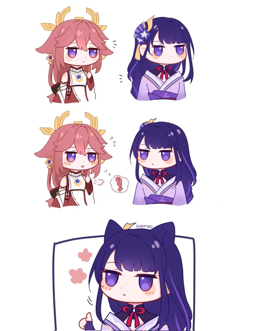 Sara have braid, too
#baal #yaemiko #kujousara
#sarayaebaal  🏹🌸⚡
#GenshinImpact 
#原神 