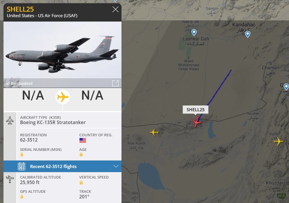 OS_Intel's tweet image. SHELL25, #62-3512, a USAF KC-135R Stratotanker headed out of #Afghanistan after providing air refueling support