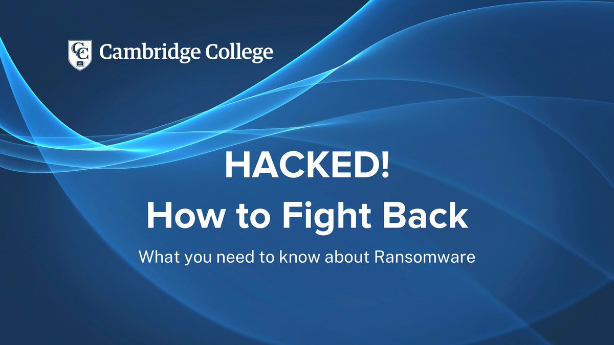 CambridgeCollg's tweet image. Protect yourself or your organization from Ransomware - mailchi.mp/7d8732630c10/p…