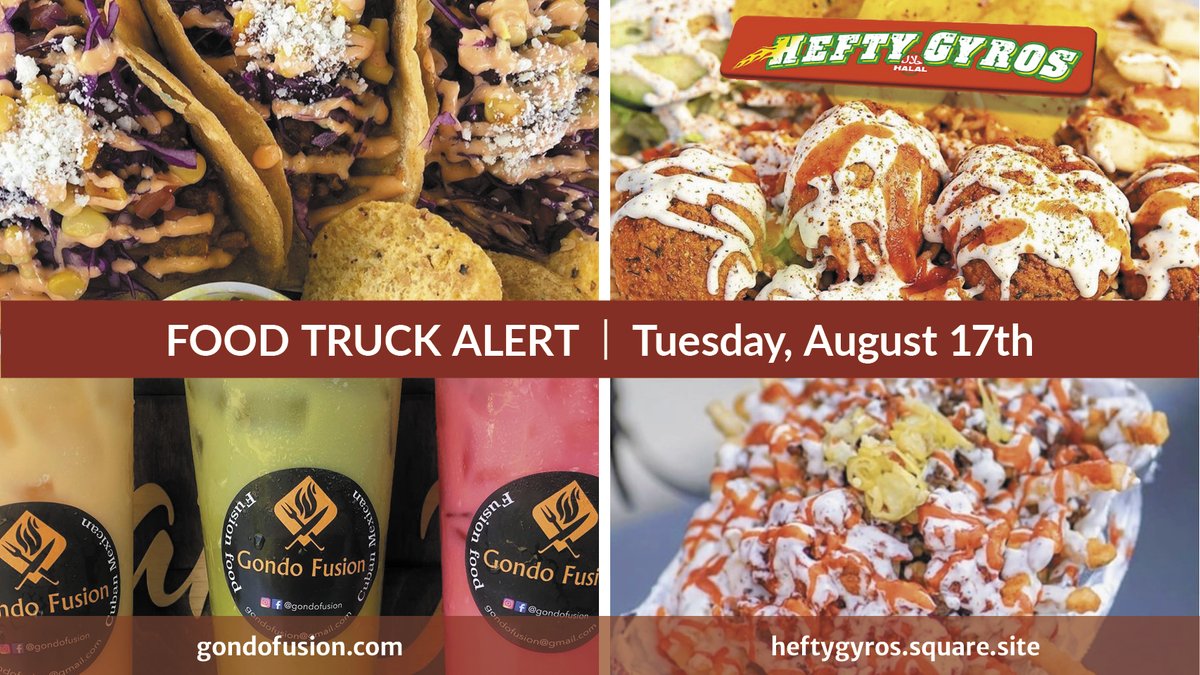 sacstatedining's tweet image. Miss out on yesterday’s food trucks? No worries, there are two more coming today! Gondo Fusion and Hefty Gyros will be parked on campus near Brighton Hall and the Library Quad from 10:30 am – 2:00 pm. Online ordering is available at gondofusion.com heftygyros.square.site