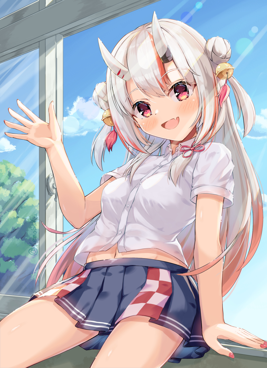 百鬼あやめ 「制服あやめ嬢 #百鬼あやめ #百鬼絵巻 #ホロライブ #hololive #VT」|けースヶのイラスト