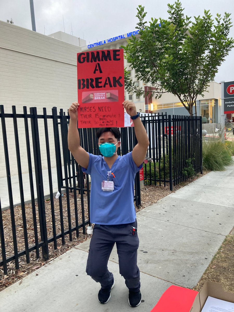 The mighty, mighty nurses of <a href="/CentinelaHosp/">Centinela Hospital</a> are tired of seeing hospital leaders shamelessly direct staff to violate #SafeStaffing ratios!

We are picketing today because our patients' safety is our number one concern! #NurseTwitter