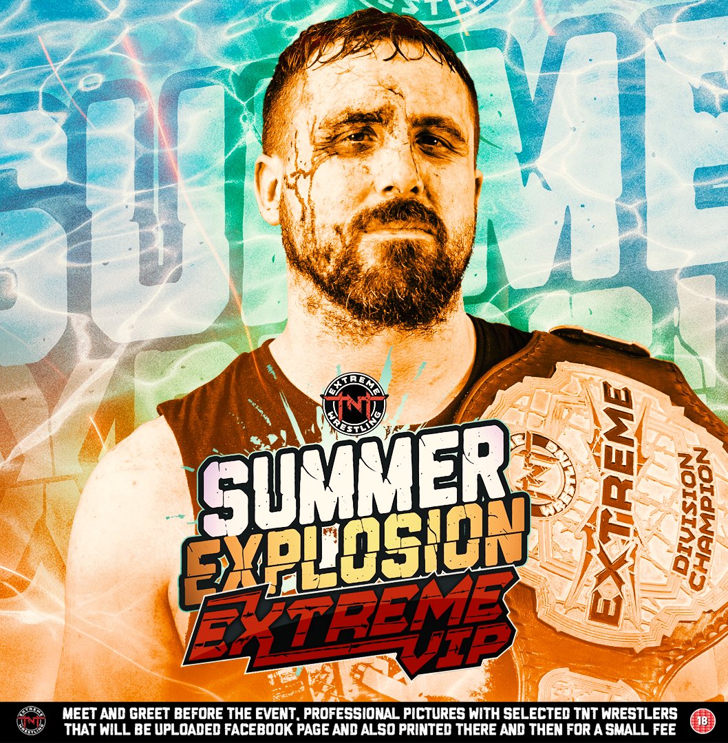 TNTExtremeWres's tweet image. The #SummerExplosion ☀️ #ExtremeVIP experience gets Extreme as the Extreme Division Champion @ClintMargera joins the meet and greet lineup!

☀️GET YOUR TICKETS NOW☀️
wtlive.wrestlingtravel.org/event/summer-e…