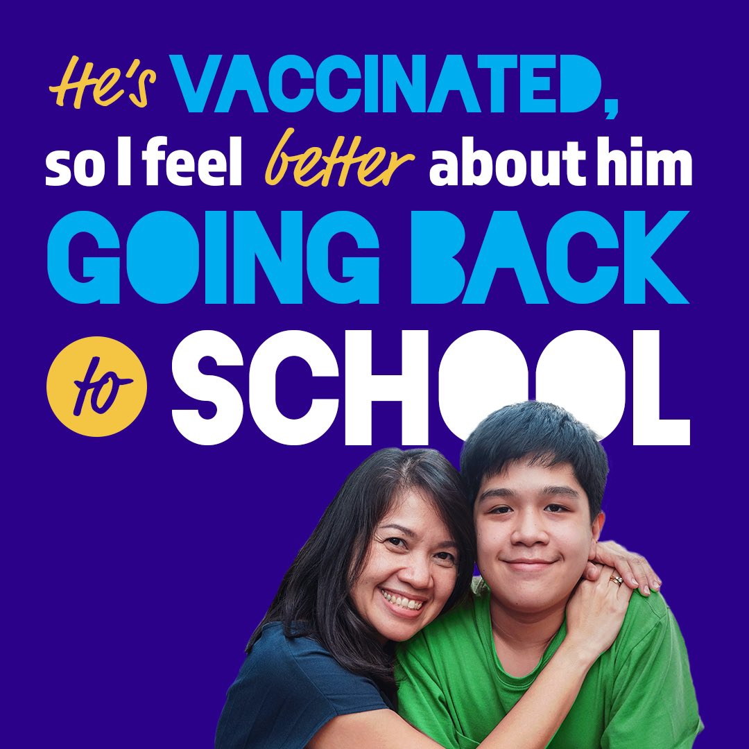 CAPublicHealth's tweet photo. Add the #COVID19 vaccine to your child’s back to school list this fall. It will keep them safer and provide you with peace of mind. Schedule an appointment or find a walk in location near you. #makeadatetovaccinate. https://t.co/8j6pasJkHn