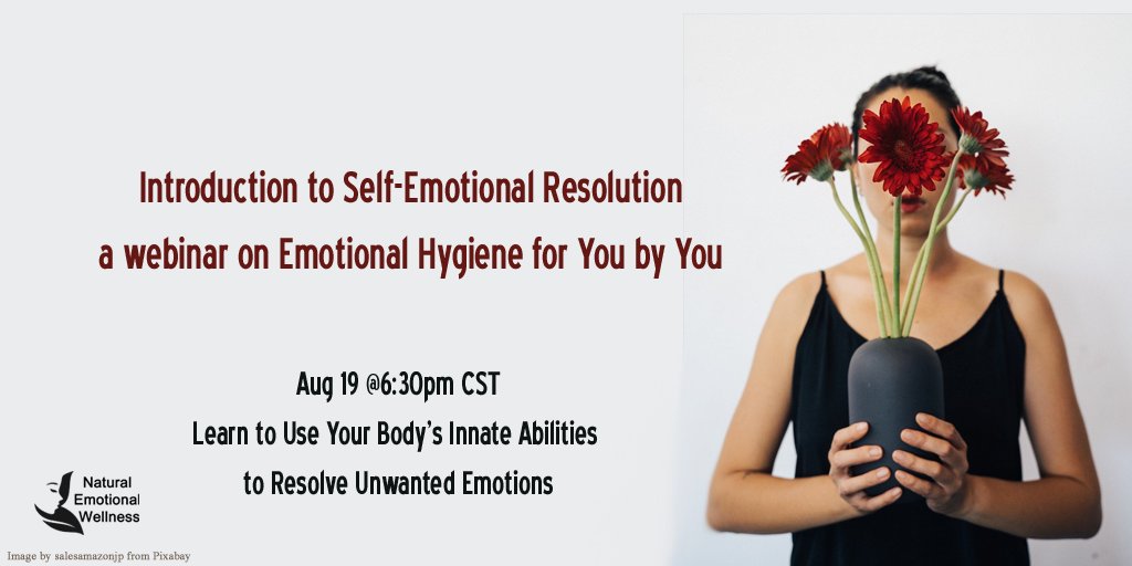 SueSiebens's tweet image. Learn you use your body's natural abilities to resolve unwanted emotions when they are happening, Aug 19 @6:30pm CST
eventbrite.com/e/133259537865
#EmotionalResolution #EmRes #selfimprovement   #MentalHealthMatters #webinars #mentalhealth