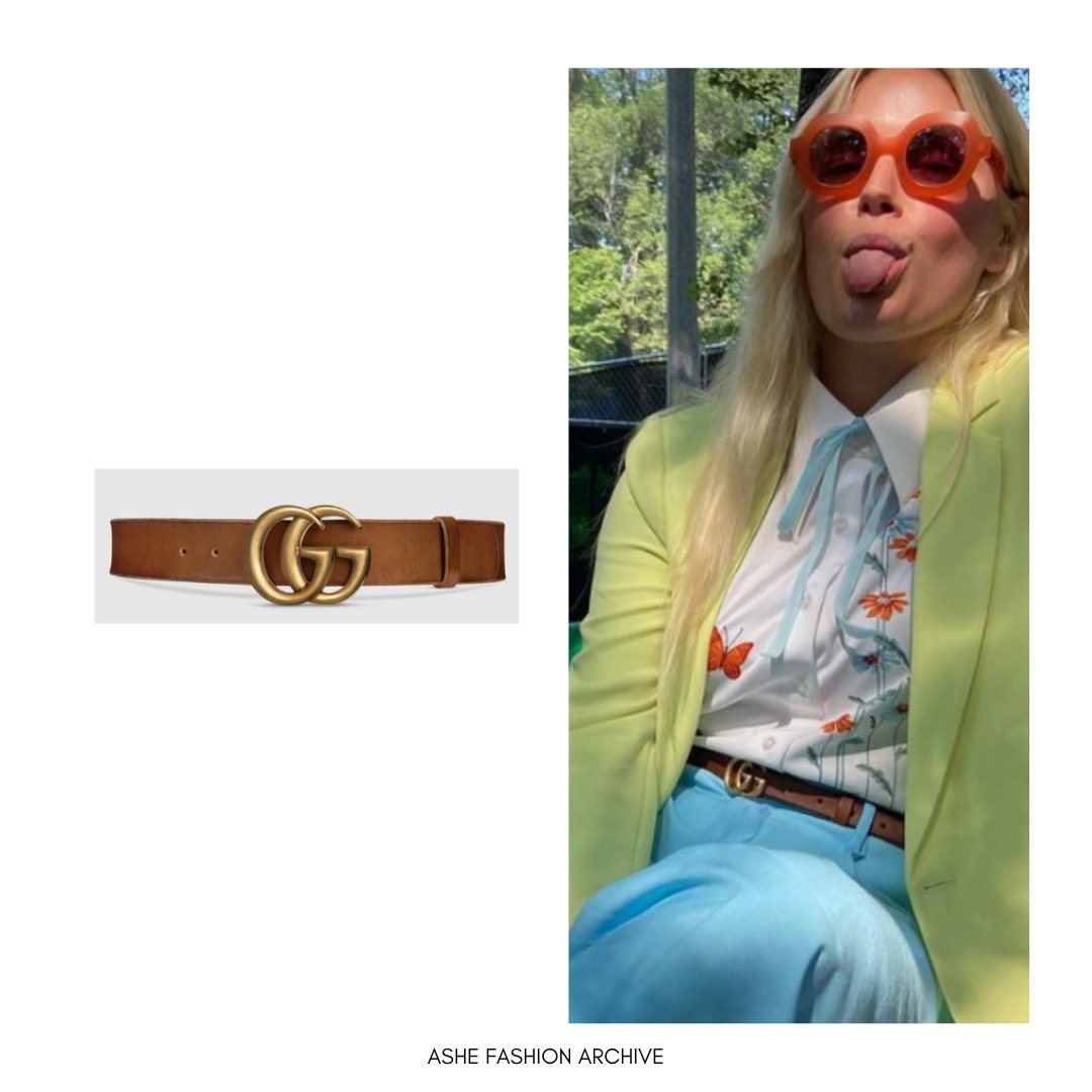 ASHE_ARCHIVE's tweet photo. 01.08.2021 
Ashe wearing the Gucci leather belt with double G buckle ($615) https://t.co/cliV49JkAJ