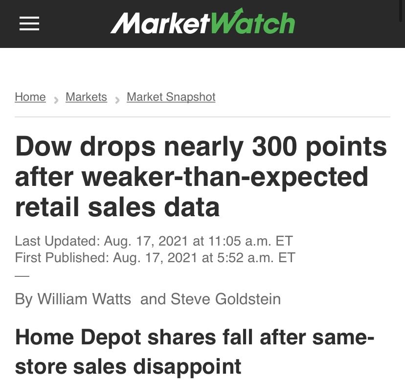 Awful miss on Retail Sales as Consumer Confidence plunges in the face of the #BidenInflation Spike…