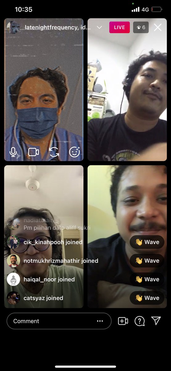 LNFrequency's tweet photo. Harini saja dah #LateNightLepak with @hacktickmusic di Discord dan bersama @_idhammohamed @gheffroy #GRC dan @AdeepNair (guitarist LNF & @kolarhijau) di IG Live!
Jaga diri semua, stay safe! #KitaJagaKita #MusiciansForMusicians https://t.co/PQavcCBMG7