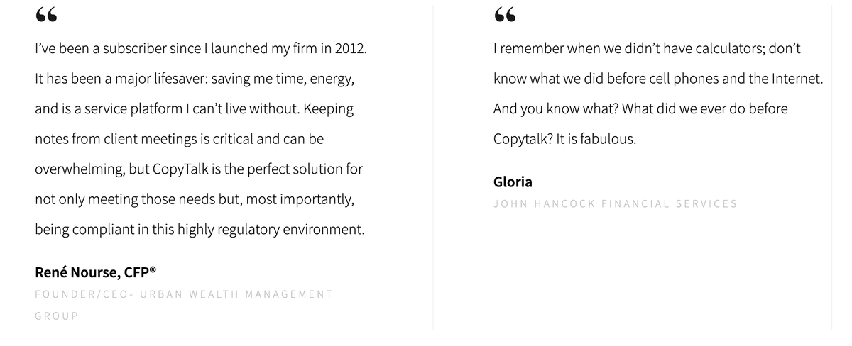 CopytalkUSA's tweet photo. Thank you to our amazing clients!
We love hearing your testimonials. #clientlove #copytalkUSA #efficiencyfirst
@johnhancockusa
@CopytalkMaree @urbanwealthmgmt https://t.co/MdVbhMVtuC