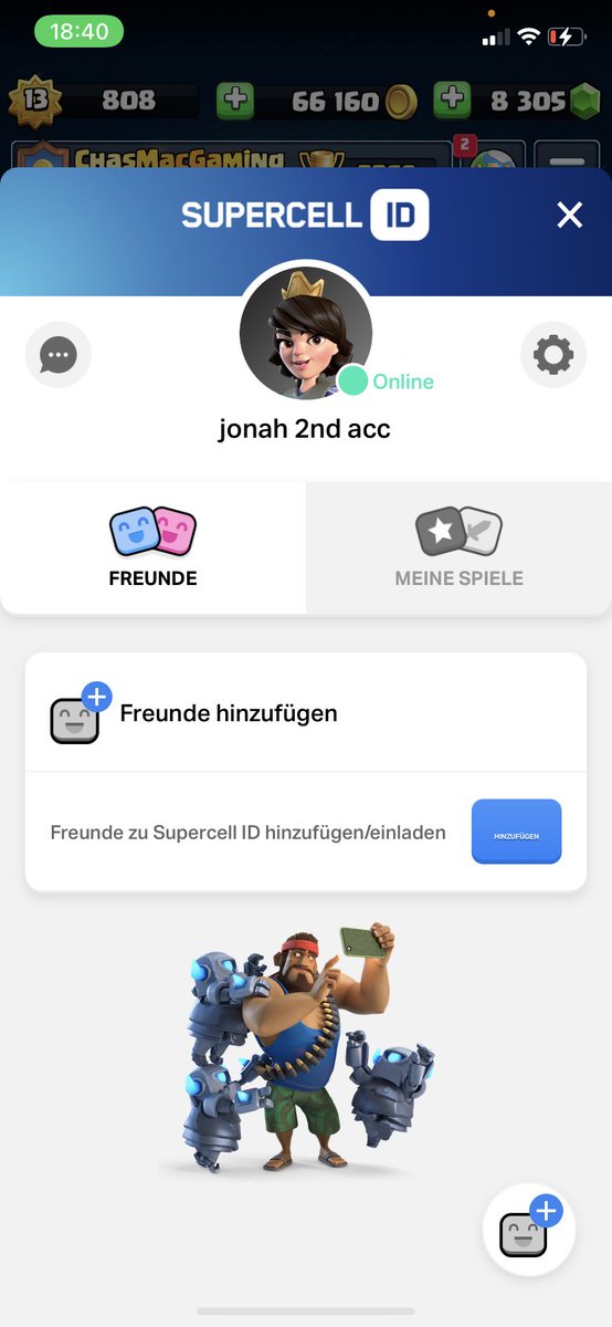 giving away 100x my sc id link i will accept the people who are the first ones
Requirements:Follow <a href="/cr_jonah/">Jonah</a> 
Like this tweet
Rt
Post your ingame name below gl!

link.clashroyale.com/?clashroyale:/…