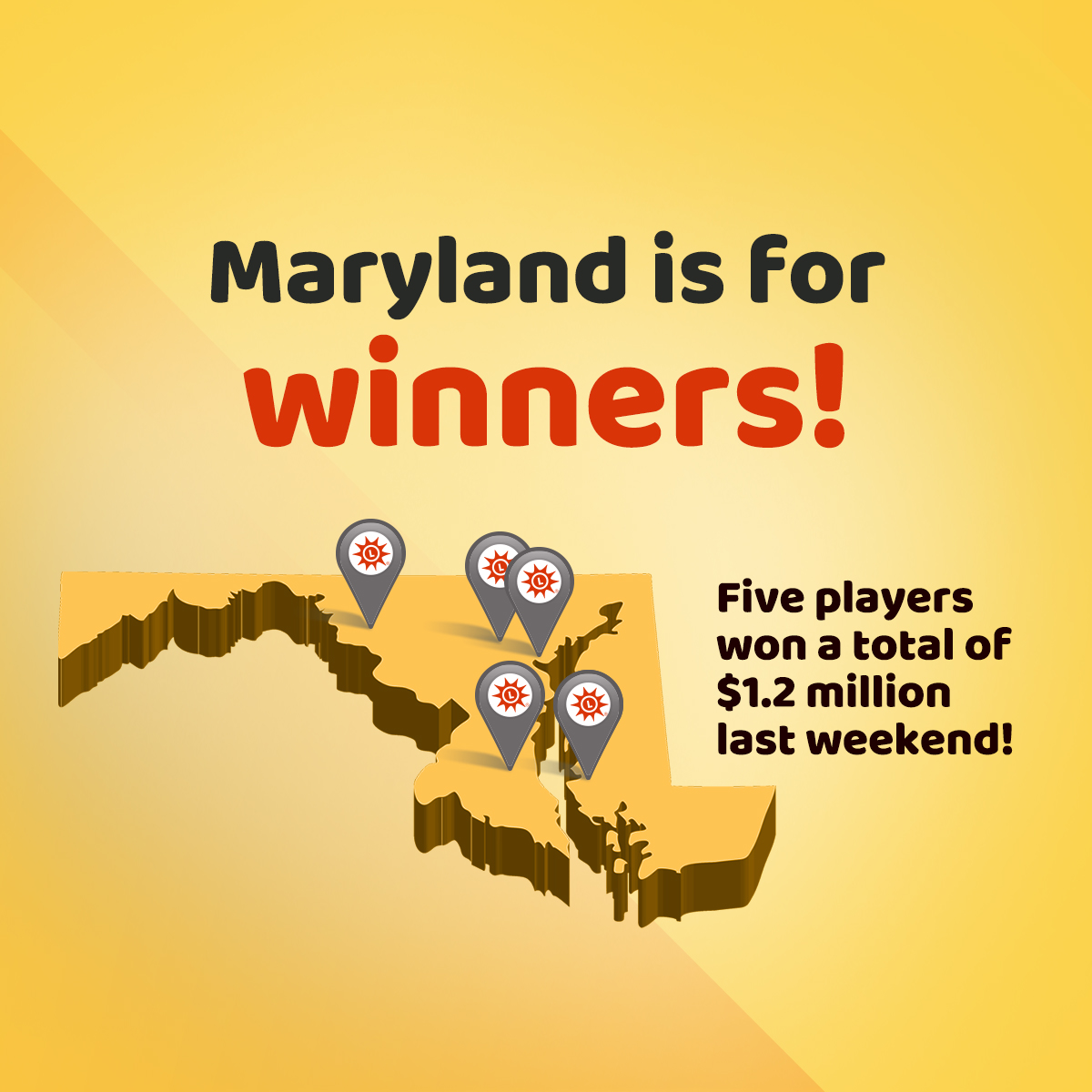 People are winning all over Maryland! This past weekend, three Powerball players and two Bonus Match 5 players took home a total of $1.2 million! Read more about our winners here: https://t.co/0JNR22txUZ
Please play responsibly. https://t.co/yWAOO7Q3Rn
