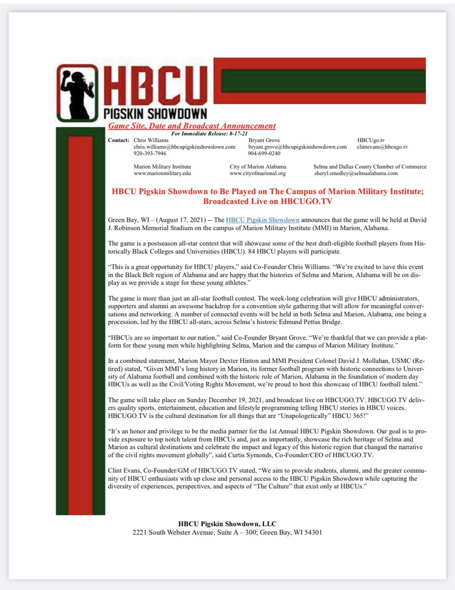 HBCU Pigskin Showdown tweet media