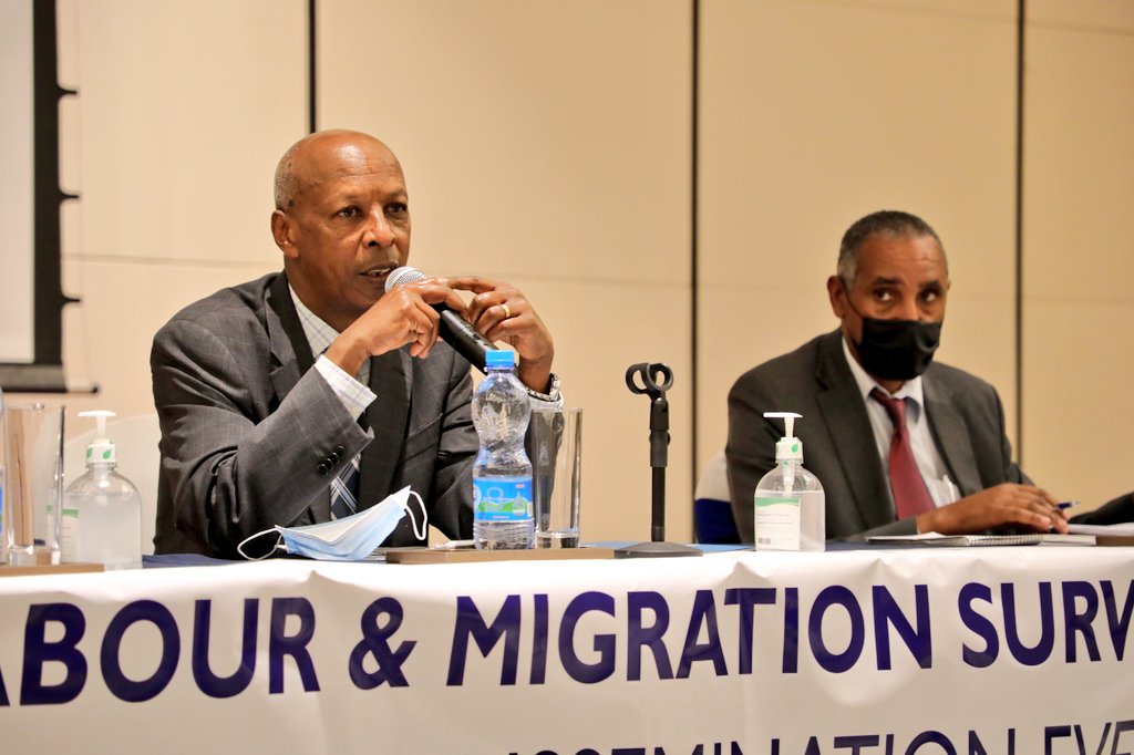 IOMEthiopia's tweet photo. IOM, together with the Central Statistical Agency, today released findings of the Ethiopia 2021 Labour Force and Migration Survey, the first to include data on international &amp; national migration.

Work was made possible through generous support from the @DanishMFA. https://t.co/gjx9dqAgKN
