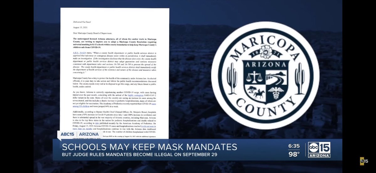 JessicaMarieEsq's tweet photo. More than 200 Arizona attorneys have signed on to a letter calling on  @maricopacounty Board of Supervisors to adopt a Resolution requiring temporary universal masking in ALL k-12 schools. I invite you to do the same https://t.co/kFuMRE9x0p https://t.co/zw2K4JDTnB