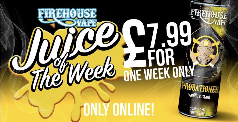 Juice of the week! Probationer a smooth vanilla custard. Available online only. No code needed online 🔥