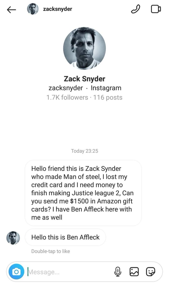 goodguybiker's tweet photo. Seems legit.....  #Seemslegit #takemymoney #lol #scammer @BenAffleck @zacksynder #BTC #Bitcoin @amazon https://t.co/KgOkvp5dBG