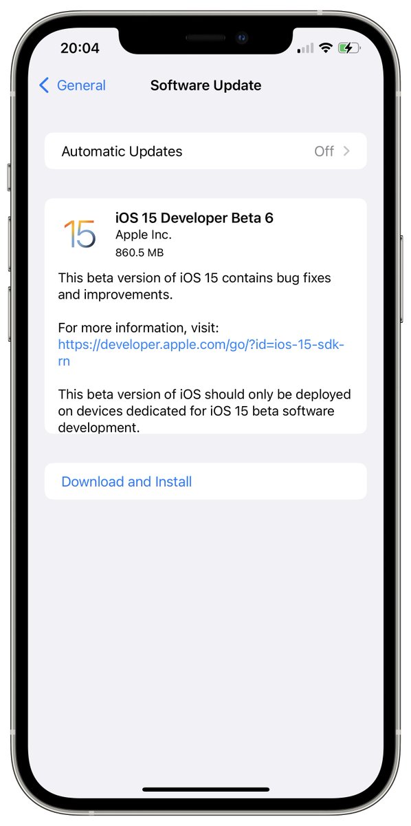 iSWUpdates's tweet image. iOS 15.0 Dev Beta 6 (19A53xxx) has been released. #iOS15 #iOS15DevBeta6 #iOS15Beta6