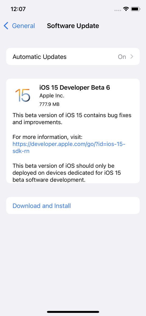 _Nick_Ackerman's tweet image. iOS 15 Developer Beta 6 now available for download looks like we are getting to weekly releases now! #iOS15beta6 #iOS15