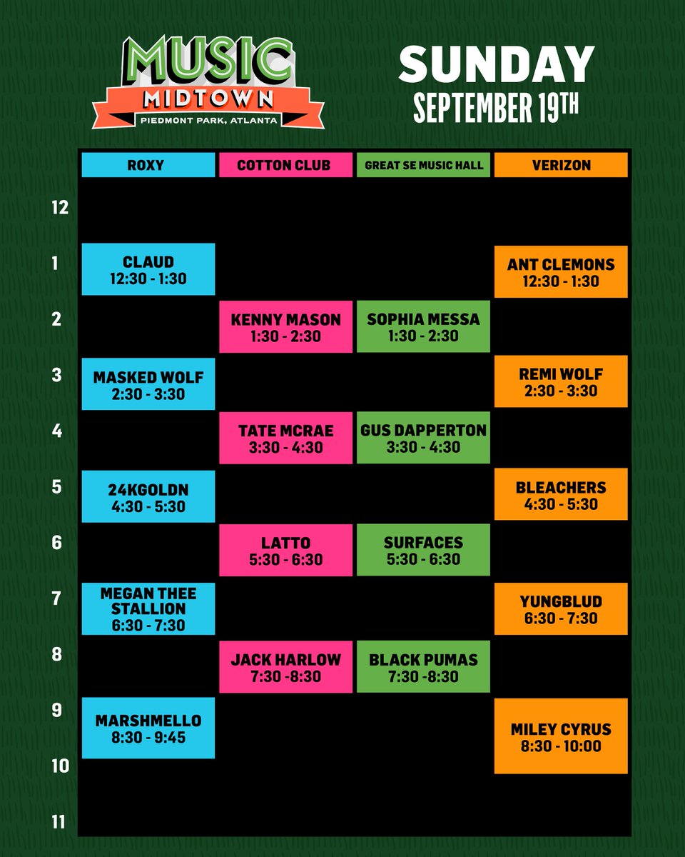 2021 Music Midtown schedule