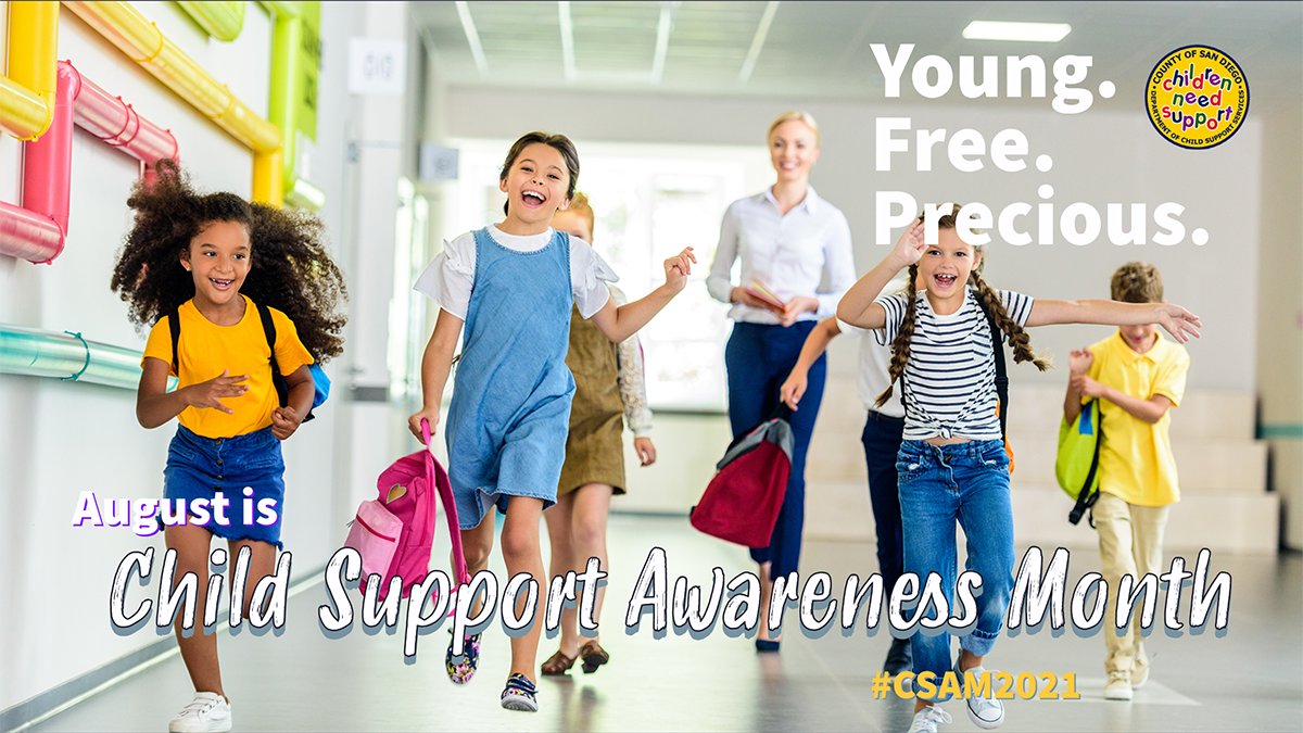 SDChildSupport's tweet photo. August is Child Support Awareness Month! All month long, we'll be sharing tips and information about child support and highlight how #SDChildSupport is #HereToHelp #CSAM2021 https://t.co/LBFKIf94UG https://t.co/3pXBpjqXyq
