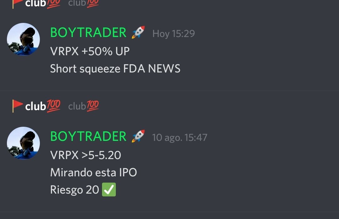 Boytrader08's tweet photo. $VRPX 
EL CAÑONAZO DEL DIA 
+300% 🚀🚀🚀 https://t.co/2cnI1Wy7tc