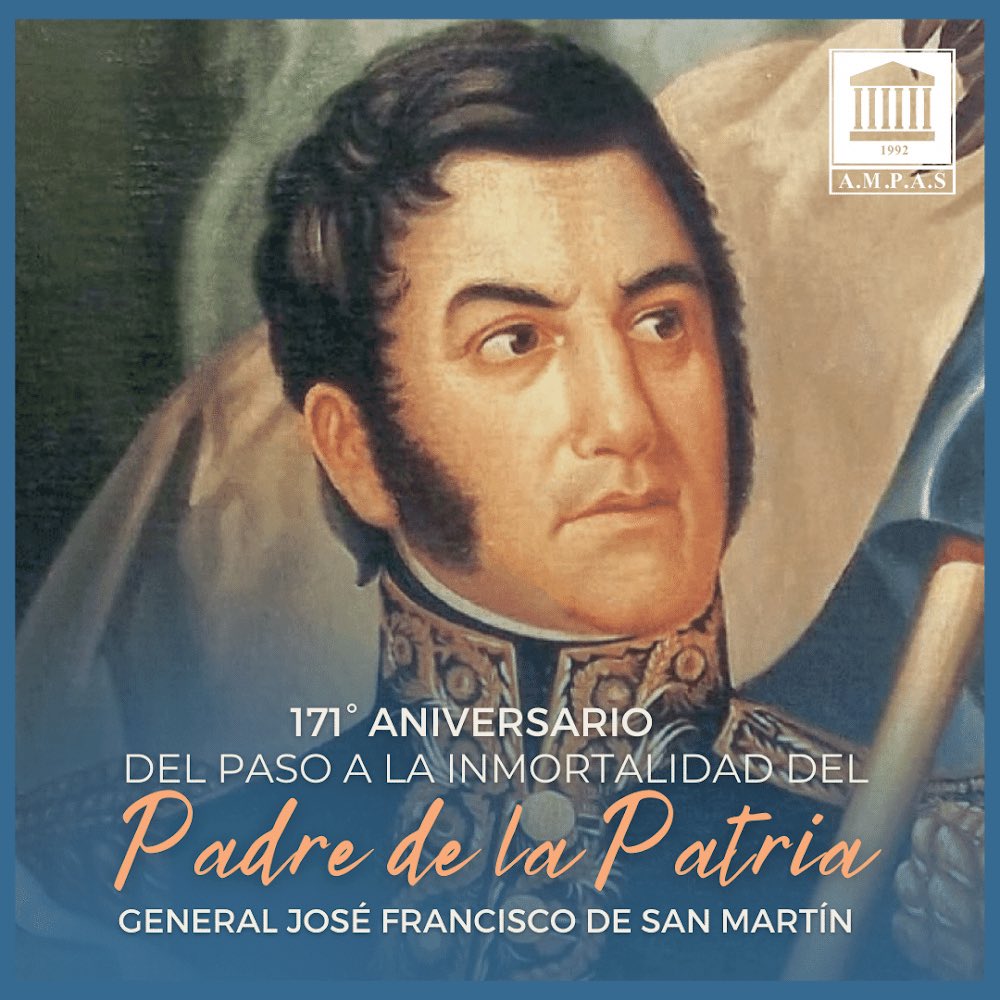ampasoficial's tweet photo. -17 de Agosto-
Hoy conmemoramos el Paso a la Inmortalidad del 𝗚𝗲𝗻𝗲𝗿𝗮𝗹 𝗦𝗮𝗻 𝗠𝗮𝗿𝘁𝗶𝗻 🇦🇷! https://t.co/lA5Vx0qbjd