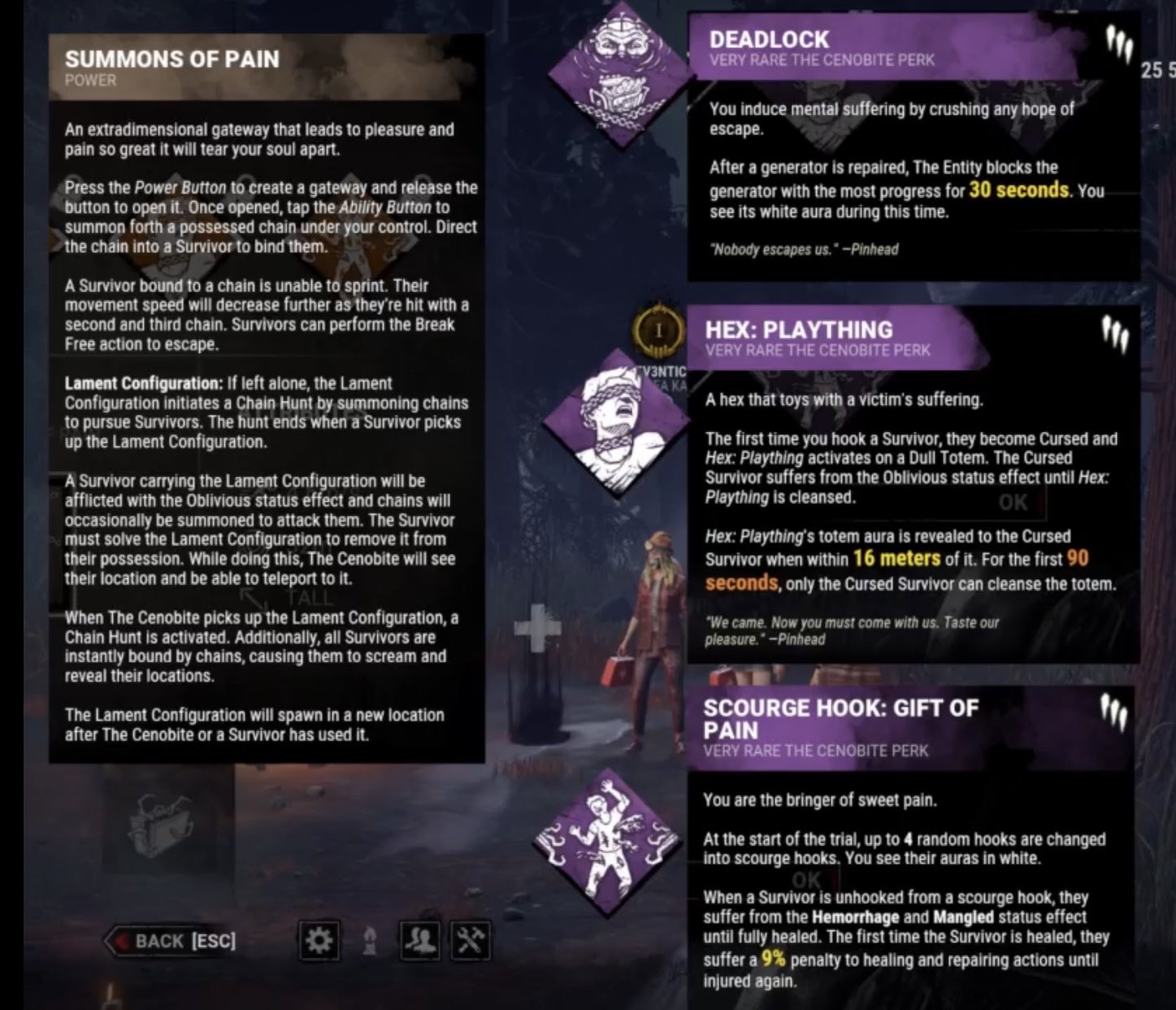 Fairulodd The Perk List And Power For The New Killer In The Dbd Ptb Roster The Cenobite New Killer Pinhead Hellraiser T Co Xrtw54x54i Twitter